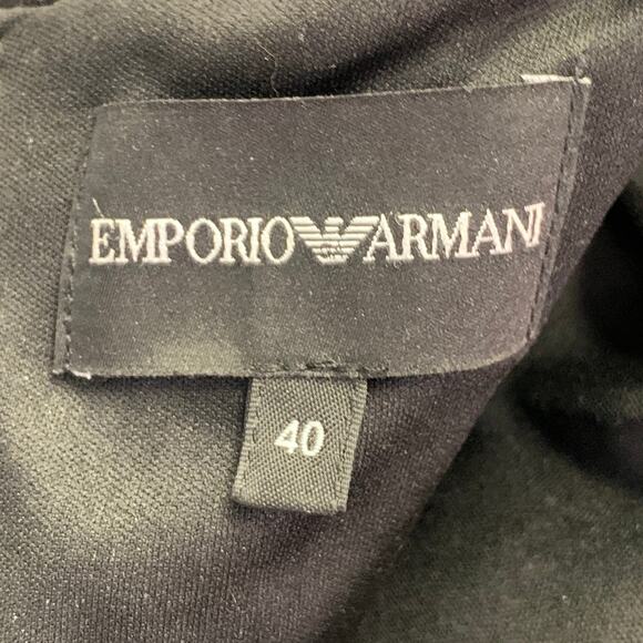 EMPORIO ARMANI Size 4 Black White Polyester Blend Sequined Checkered Dress - Picture 5 of 7